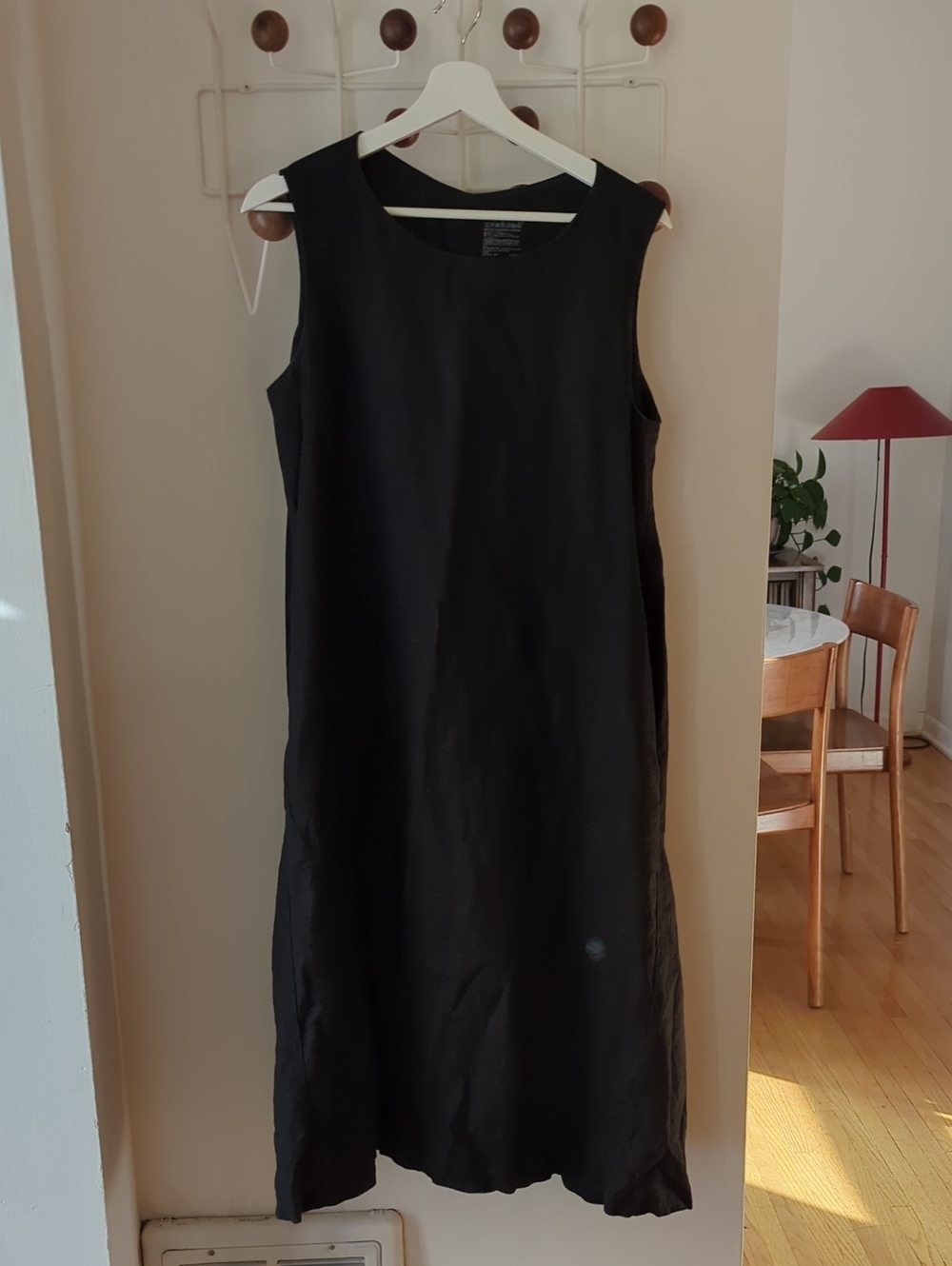 Muji 100% Linen Maxi Dress In Black
